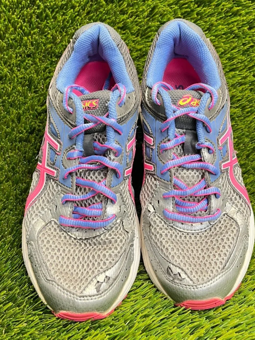 Asics Gel-Contend 2 Womens Size 6.5 Gray Pink Athletic Running‎ Shoes Sneakers